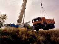 Rescate de camión con pluma